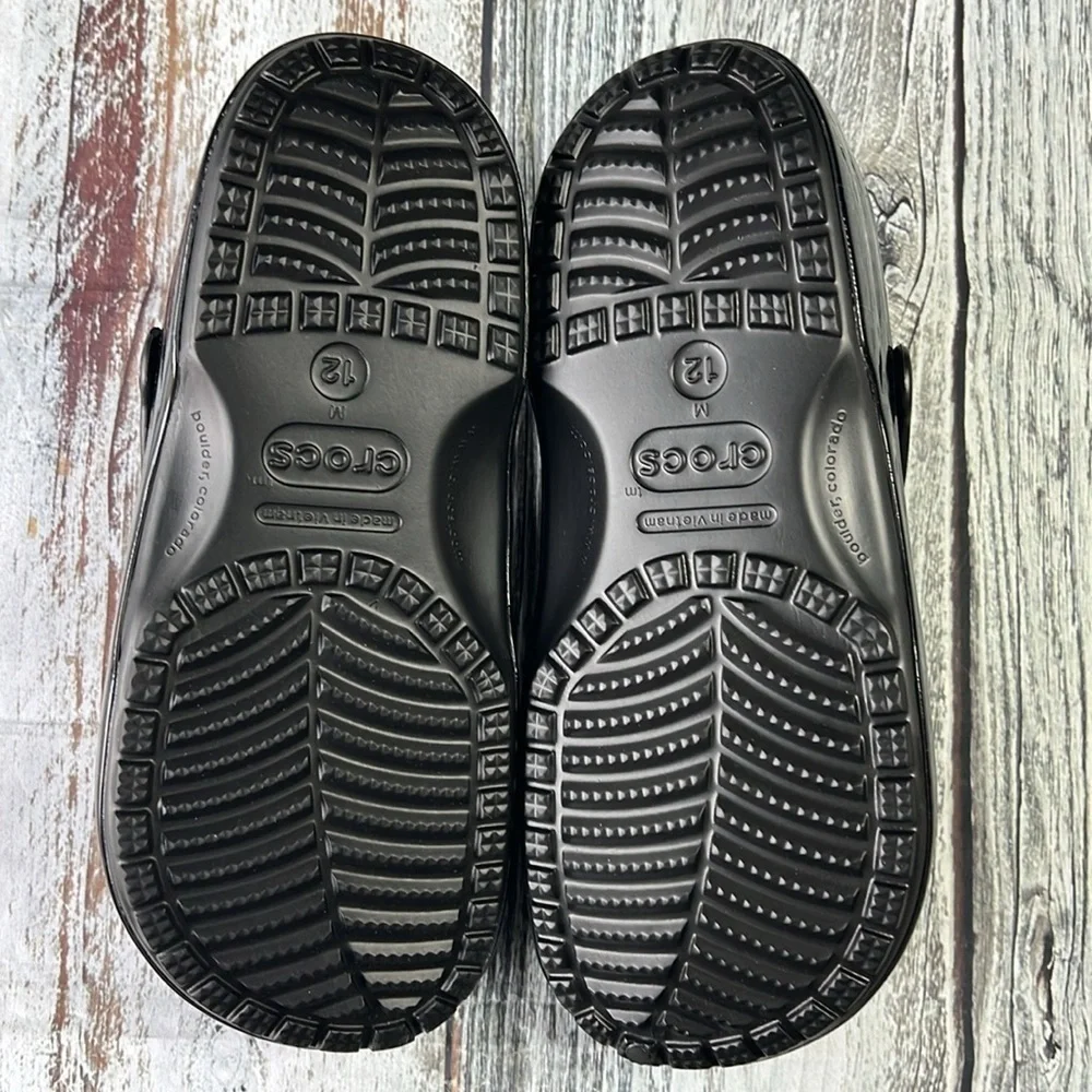 Crocs x Ron English Area 54 Boys: Black Slip On Clog Sandals Mens Size 12